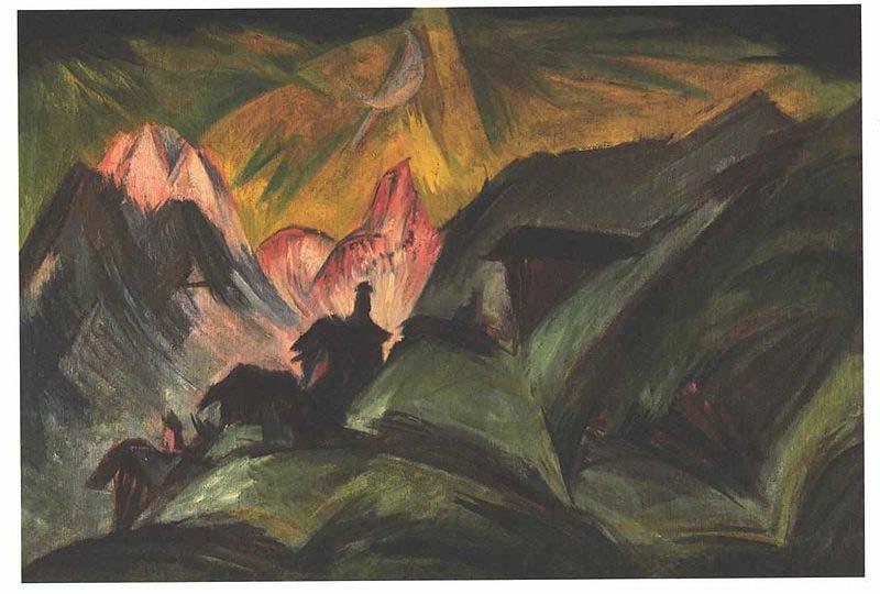 Ernst Ludwig Kirchner Stafelalp at moon light